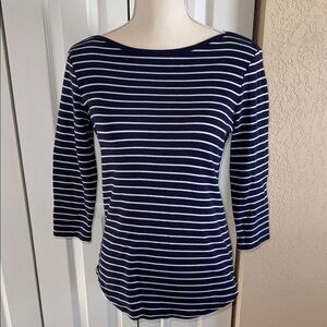 Faded Glory - Navy and White Striped Top